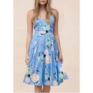 Yumi Kim Sky Blue Rose Garden Moonlight Dress Size Small